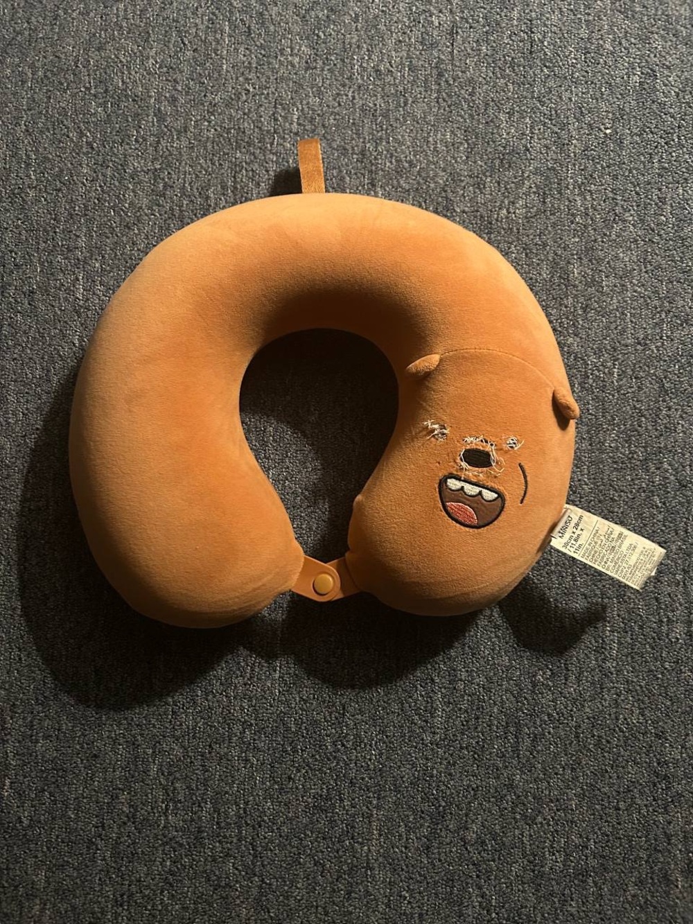 Miniso We Bear bears  Travel Neck Pillow in Brown - Cute Bear Design